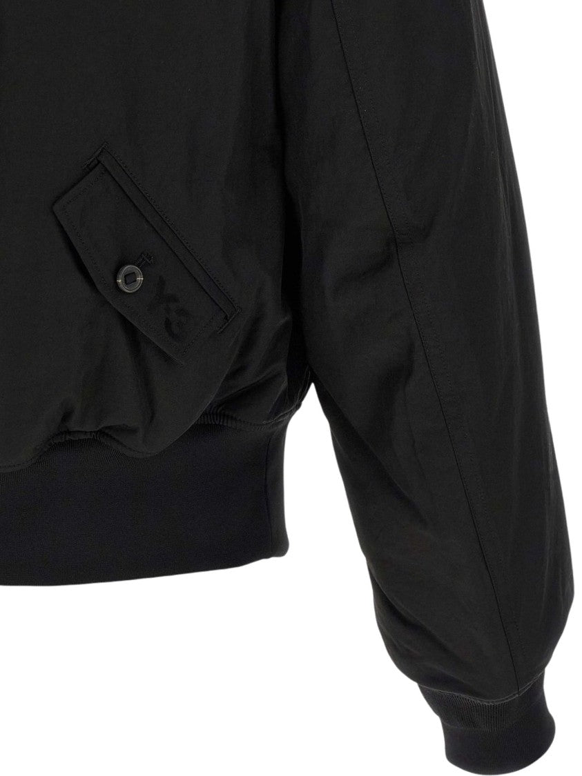 Y-3 M Bomber Black Cropped Zip Bomber Jacket