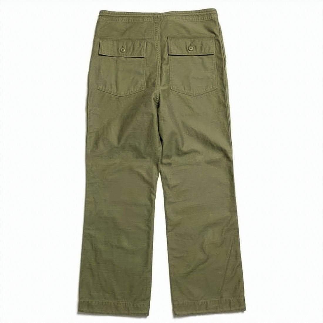 Needles Olive Green Straight-Leg Pants With Drawstring Waist
