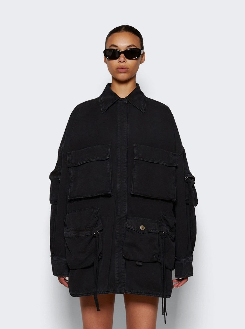 The Attico Fern Short Coat Black