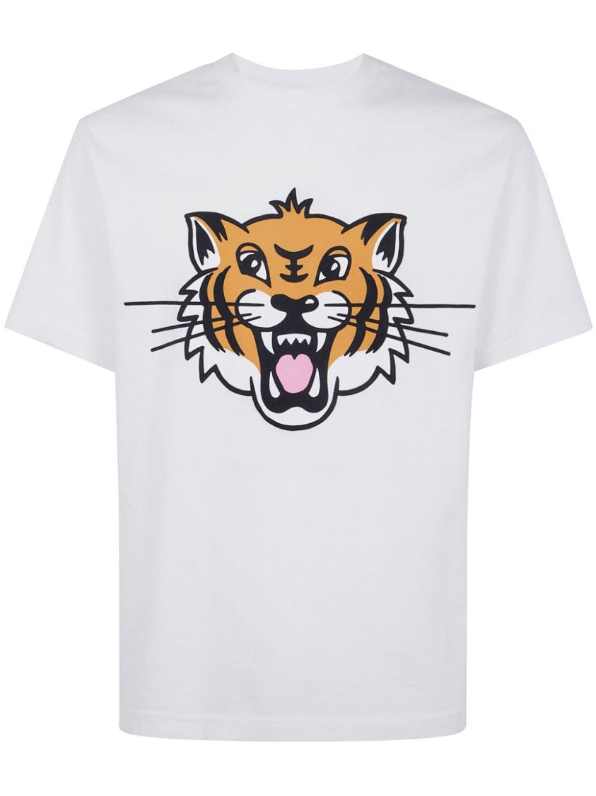 Kenzo Graphic Tiger Face Print White T-Shirt