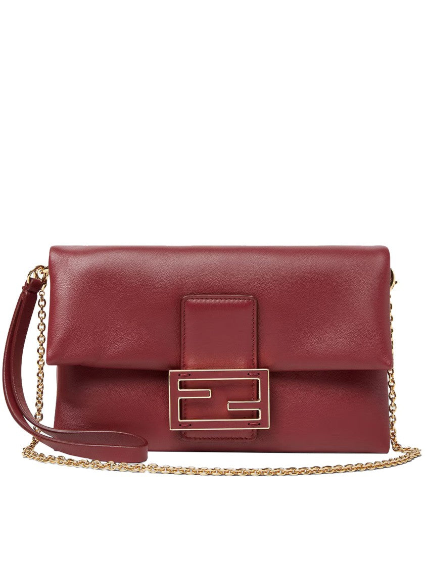 Fendi Mamma Baguette Nappa Leather Wristlet Pouch