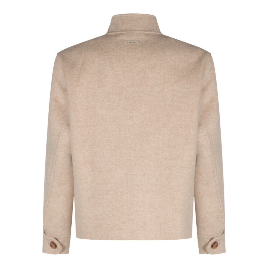 Lardini Minimalist Beige Jacket With High Stand Collar