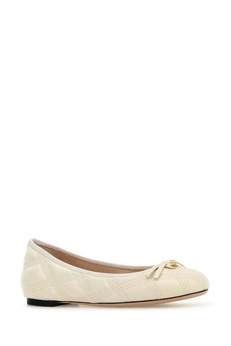 Valentino Garavani Ivory Leather Ballerinas