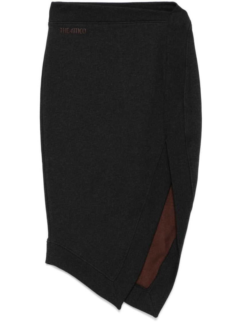 The Attico Black And Brown Wrap Skirt