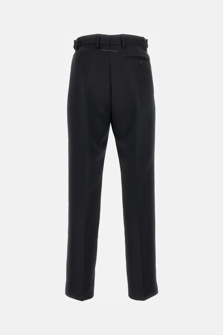 Mm6 By Maison Margiela Tailored Black Trousers With Front Zip