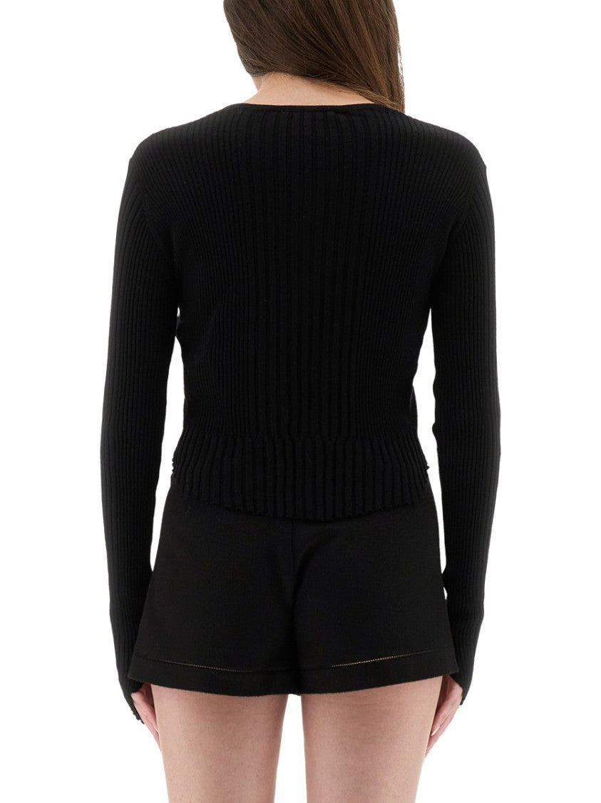 Vivienne Westwood Cropped Knitted Top With Cashmere Blend And Fitted Silhouette