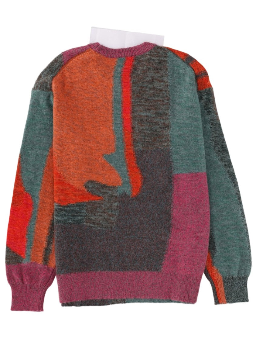 Ps Paul Smith Abstract Floral Pattern Knit Sweater By Ps Paul Smith