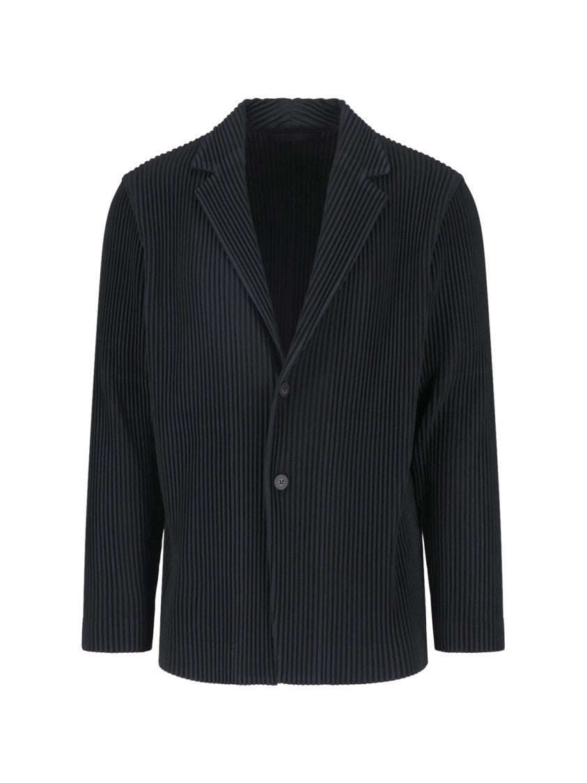 Homme Plissé Issey Miyake Black Pleated Notch Lapel Blazer