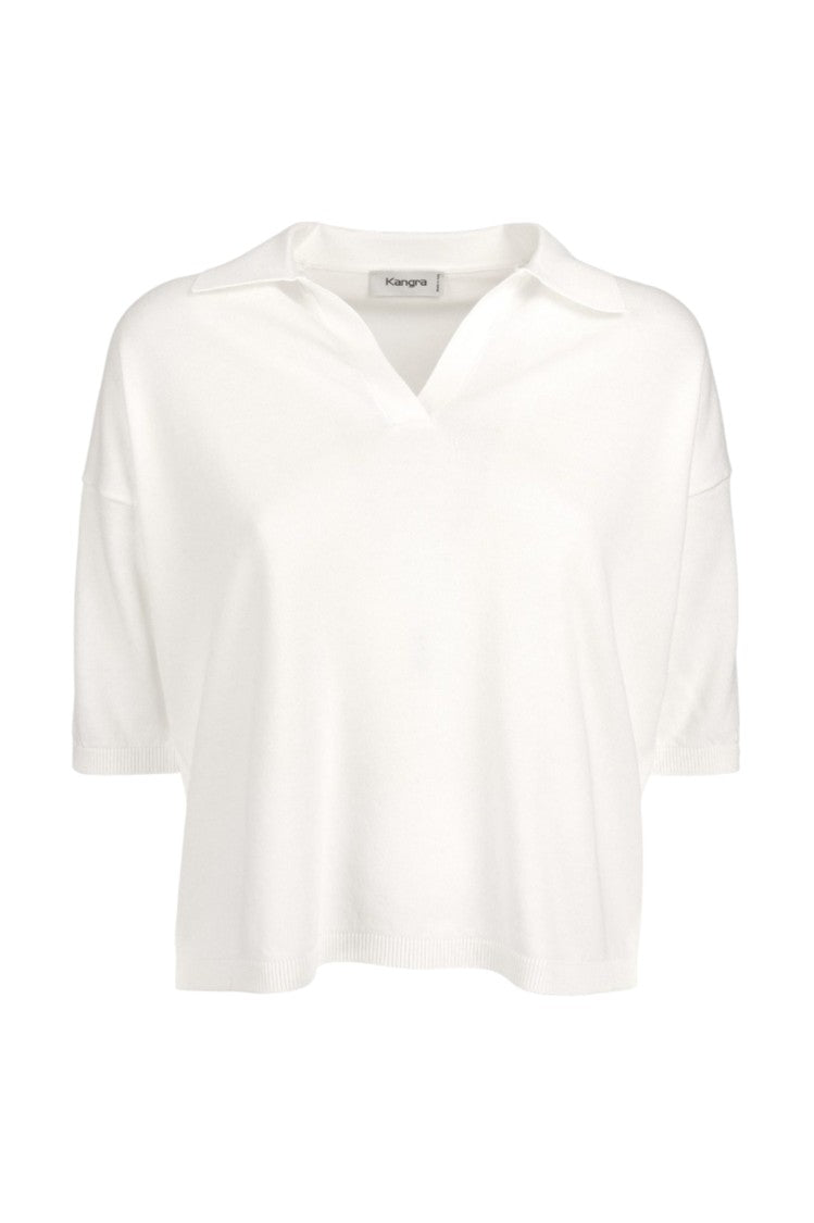 Kangra Cropped Short-Sleeved Top With Ribbed Hem