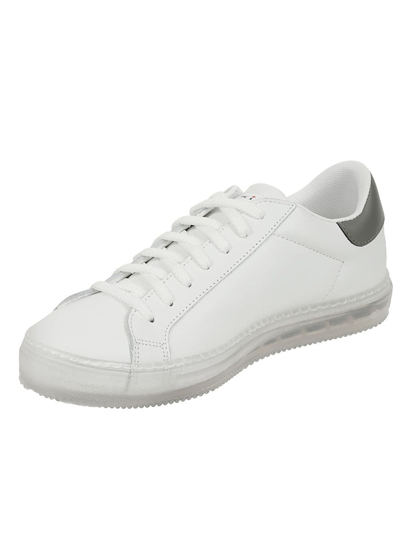 Kiton Calfskin Sneakers With Gray Detail