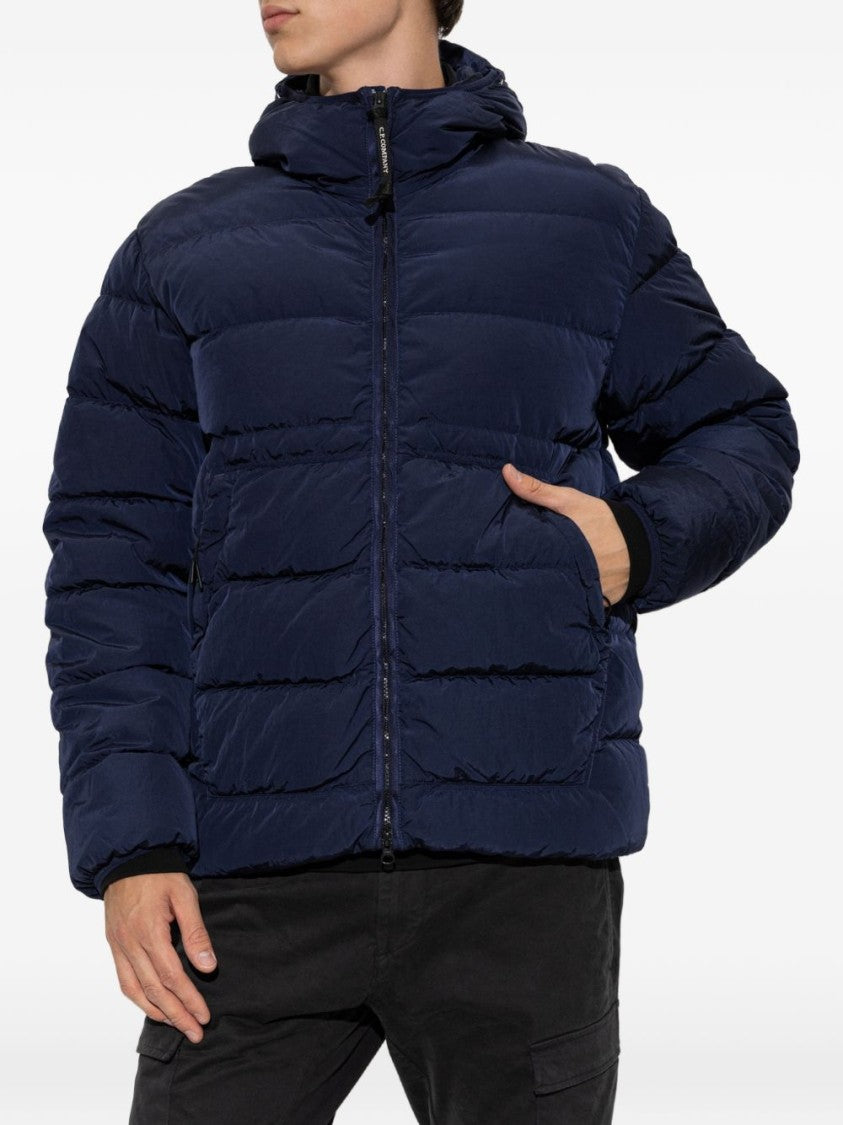 C.P. Company Blue Chrome-R Goggle Hooded Down Jacket