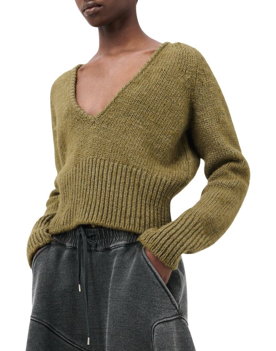 Our Legacy Cropped Brown Knitted Sweater