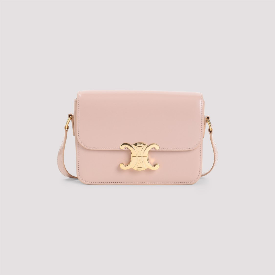 Celine Structured Shoulder Bag In Soft Peach Calf Leather