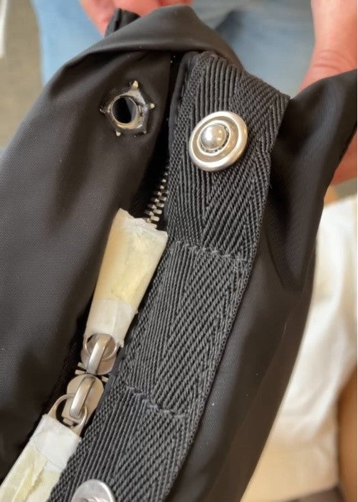 Bottega Veneta Black-Silver Polyester Backpack