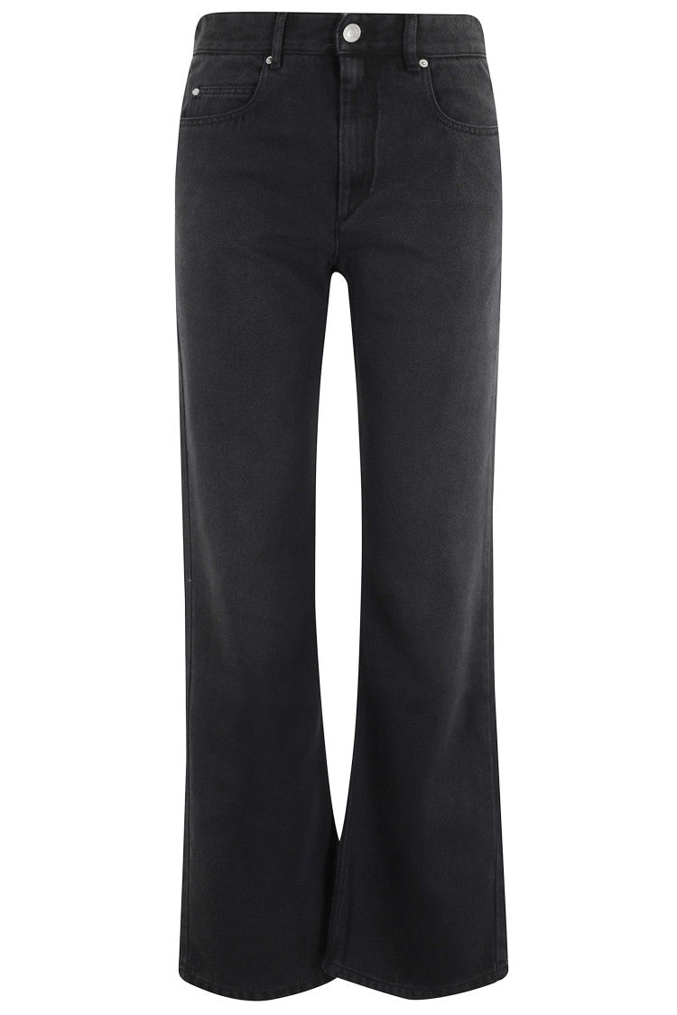 Isabel Marant Faded Black Belvira Gb Belt-Loops Flared Lyocell-Blend Jeans