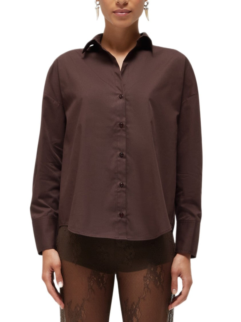 Blugirl Poplin Cotton Shirt With Lace Detail And Split Back