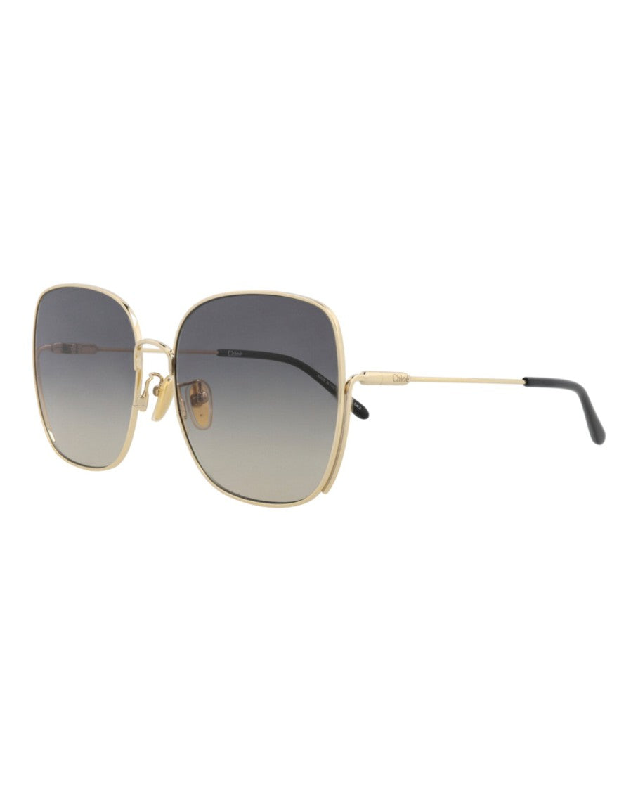 Chloé Square-Frame Metal Sunglasses