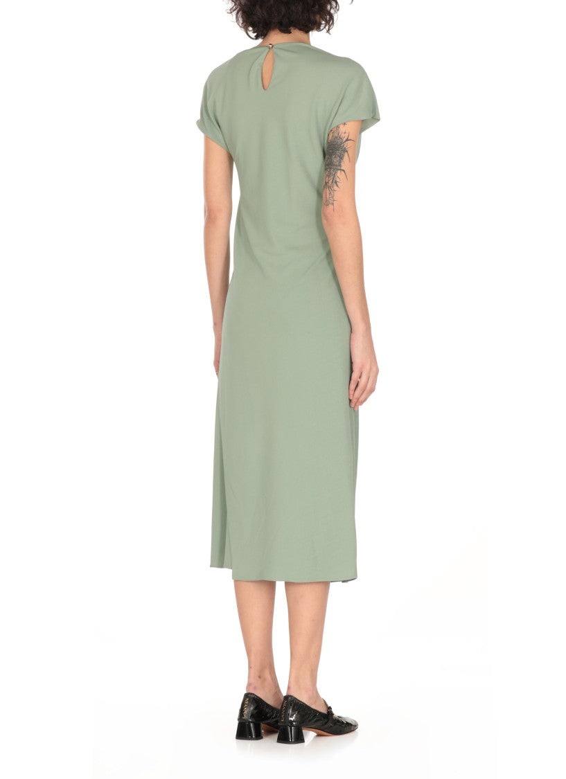 Lanvin Green Robe Viscose Midi Dress