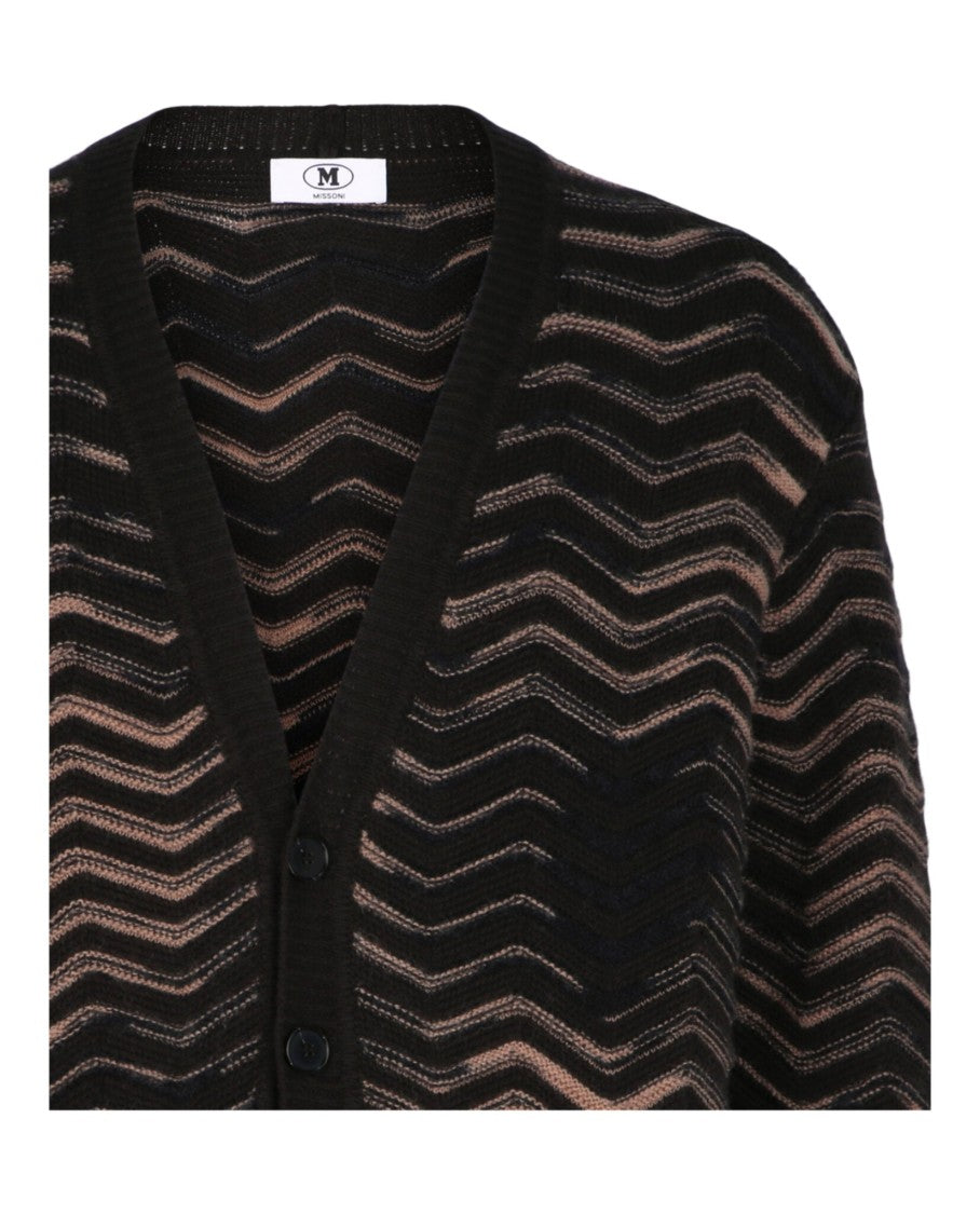 M Missoni Chevron-Knit Cardigan