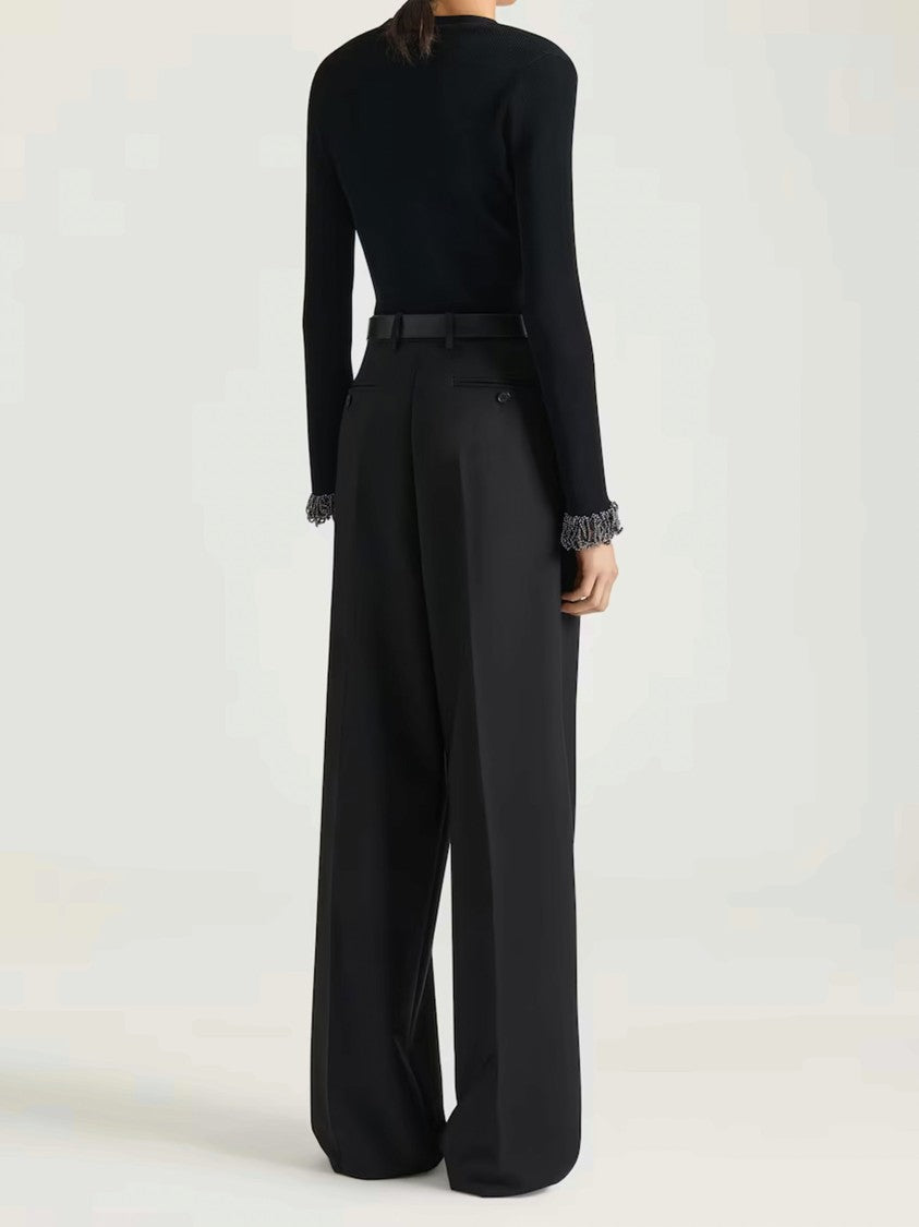 Givenchy Double Pleat Wide-Leg Tailored Fit Trousers