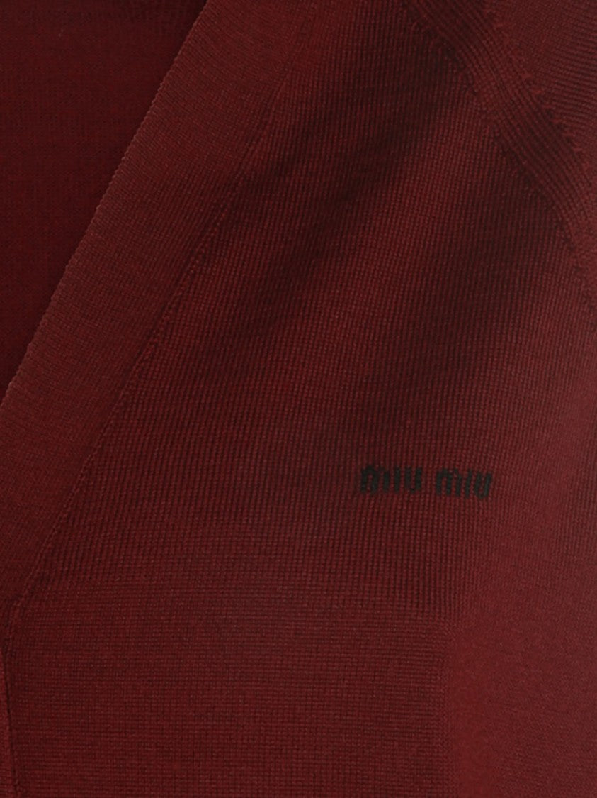 Miu Miu Cardigan With Classic V-Neckline And Fitted Silhouette