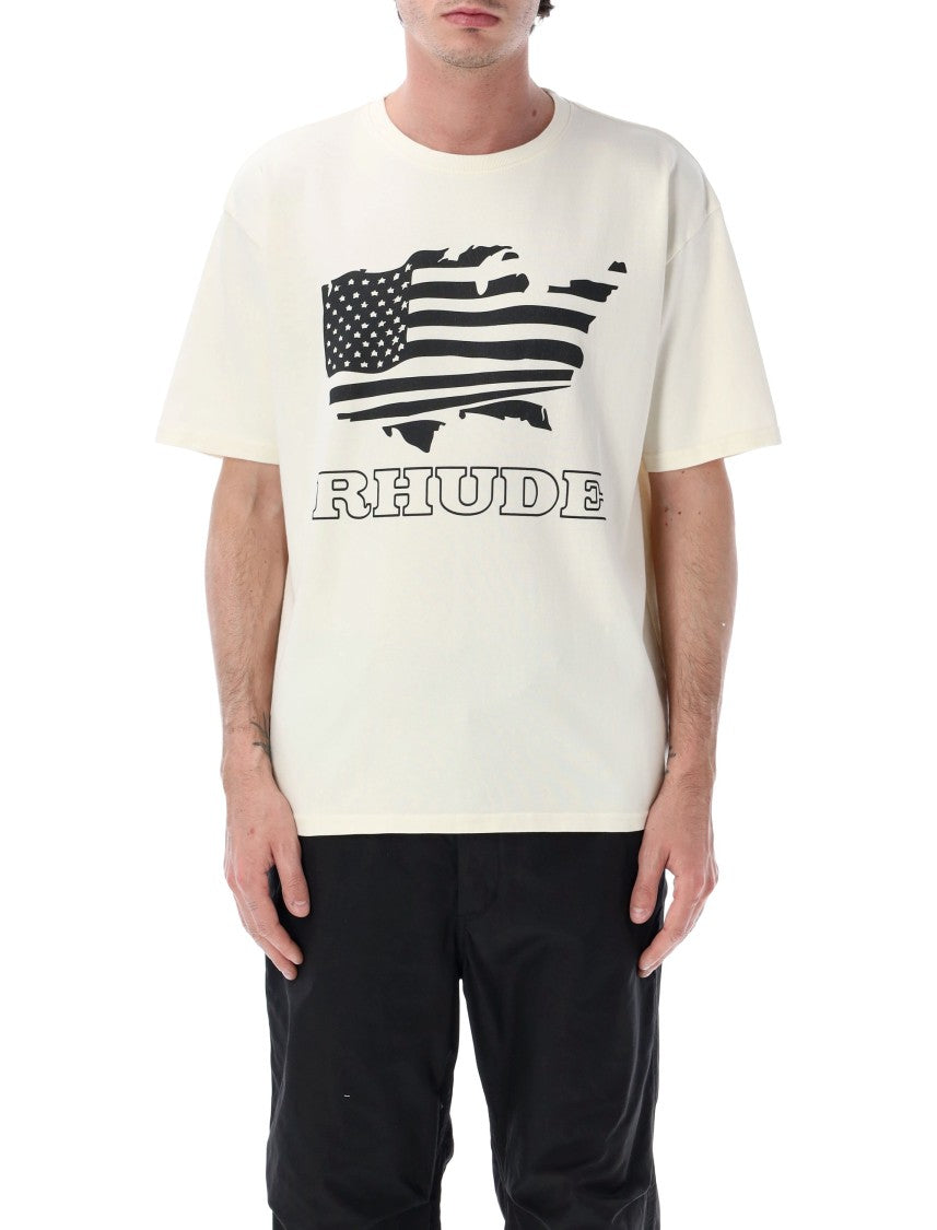 Rhude Banner Tee American Flag T Shirt
