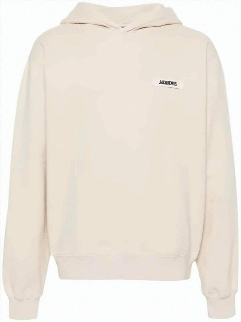 Jacquemus Light Beige Hooded Sweatshirt With Minimalist Design