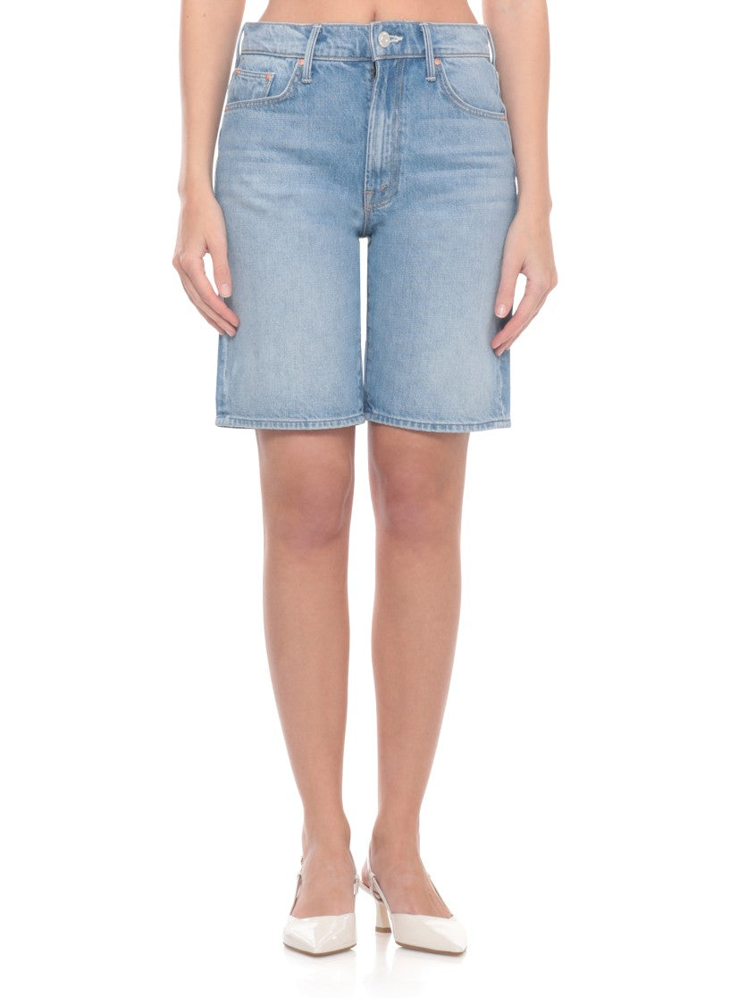 Mother Blue The Undercover Cotton Denim Shorts