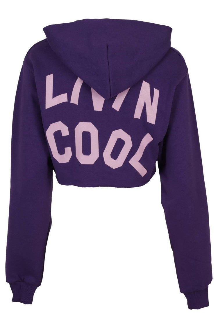 Livin Cool Orchid Purple Cropped Hoodie