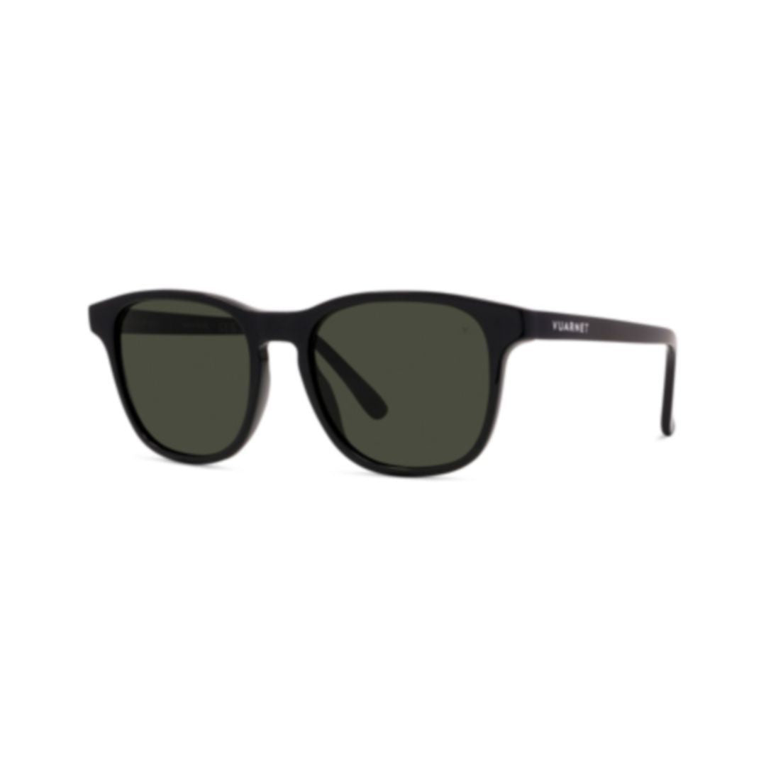 Vuarnet Vu40012i Matte Black Rectangular Sunglasses With Dark Green Lenses