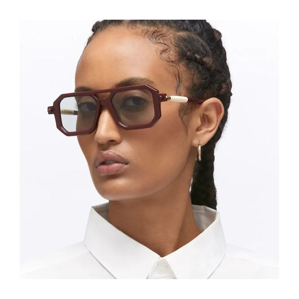 Kuboraum Mask P8 Rectangular Dark Red Acetate Sunglasses