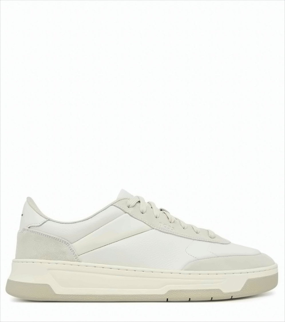 Boss Low-Top Sneakers With Tumbled Leather