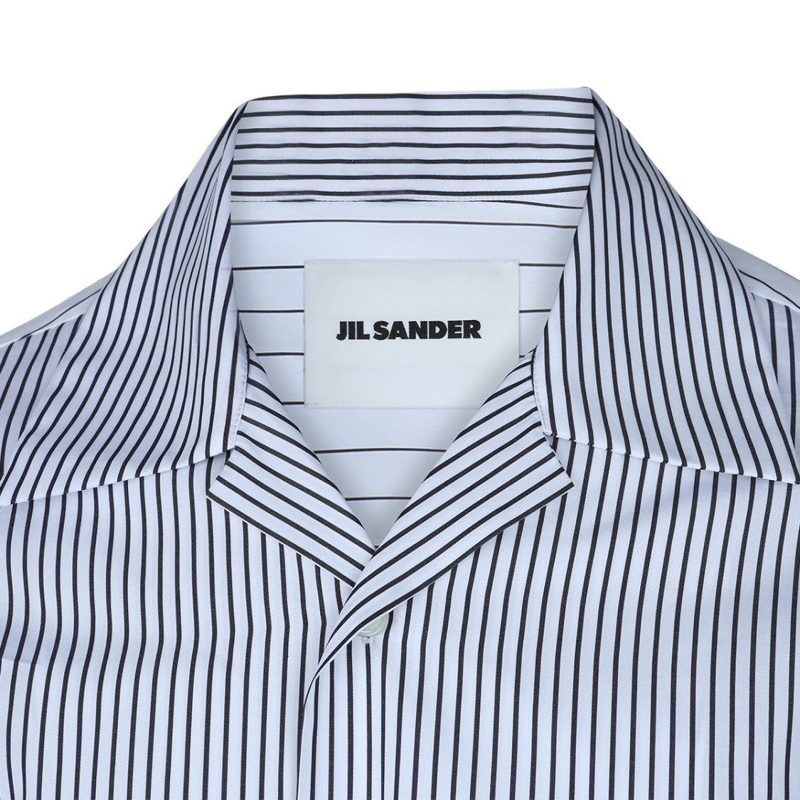 Jil Sander Short-Sleeved Pinstripe Shirt With Classic Collar