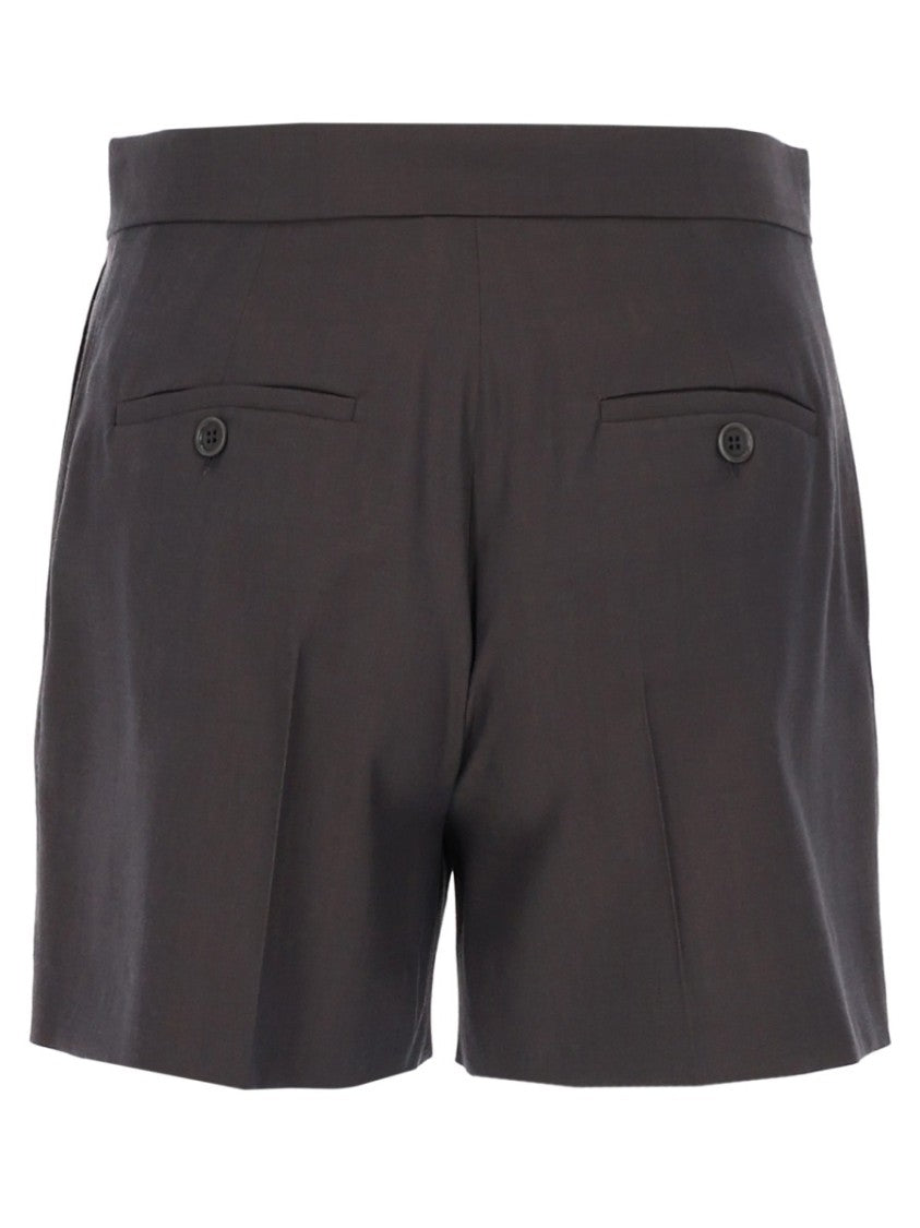 Max Mara Adunco Tailored Pleated Virgin Wool Shorts