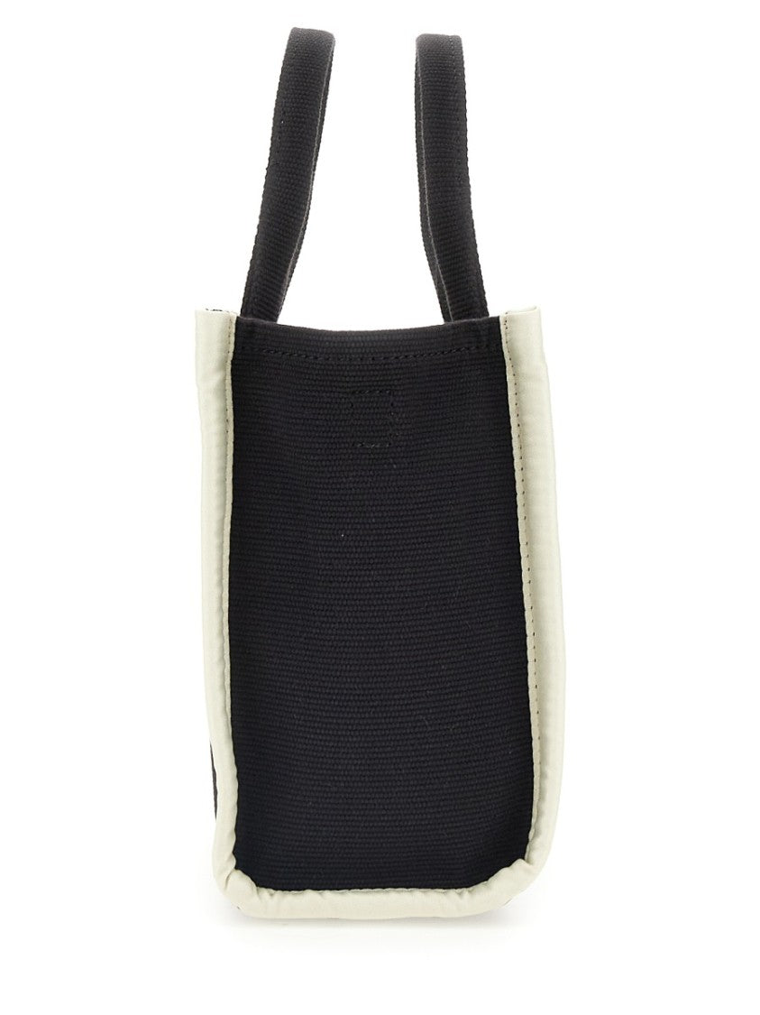Marc Jacobs Black Cotton Blend Small Logo Tote Bag