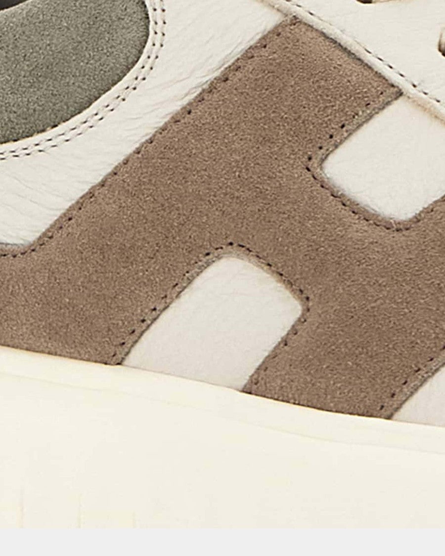 Hogan Low-Top Sneakers In Textured Calfskin And Suede Panels