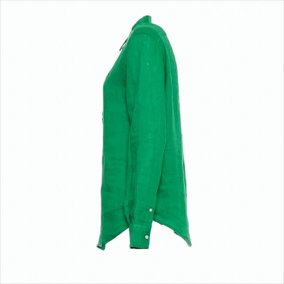 Polo Ralph Lauren Long-Sleeved Linen Shirt With Classic Collar And Curved Hem