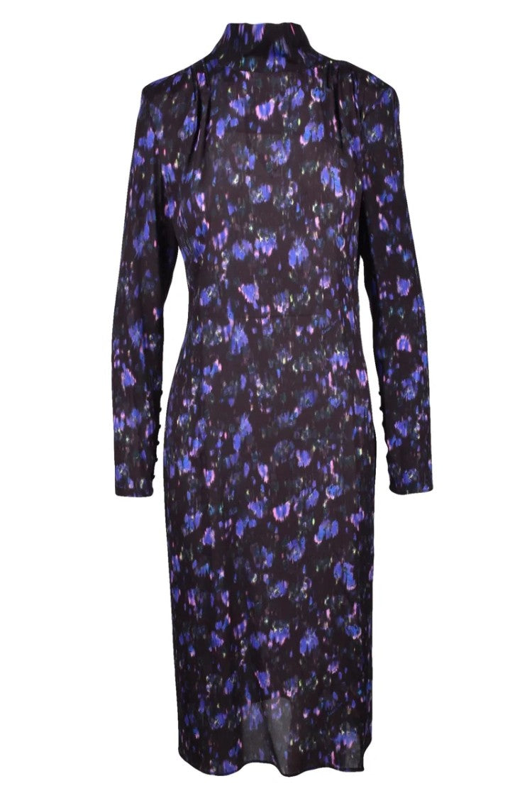 Patrizia Pepe Long Dress Straps - Black/Purple