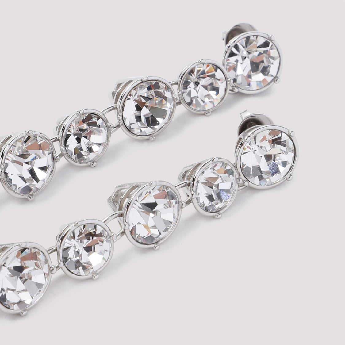 Jean Paul Gaultier Long Diamond Silver Brass Earrings