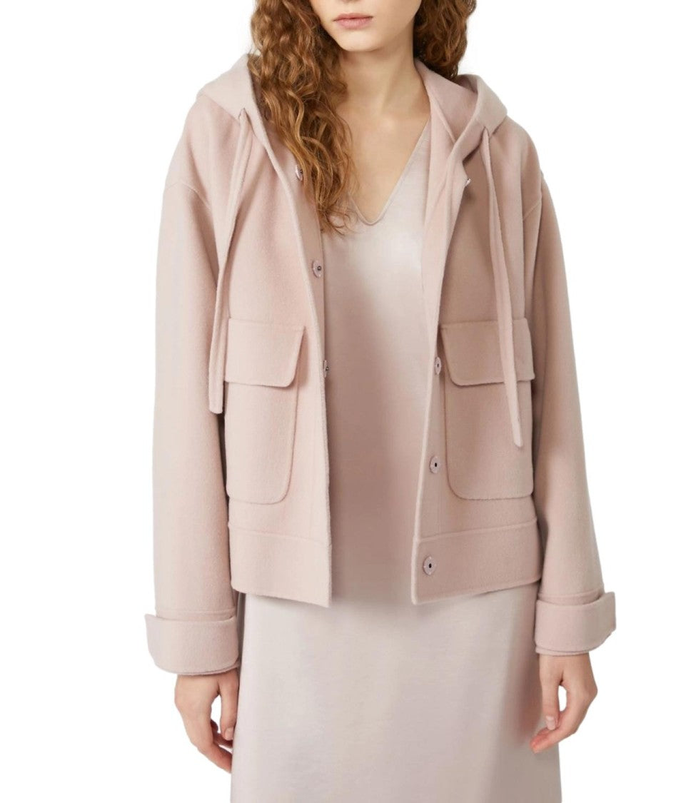 Max Mara Boxy Cropped Jacket With Drawstring Hood