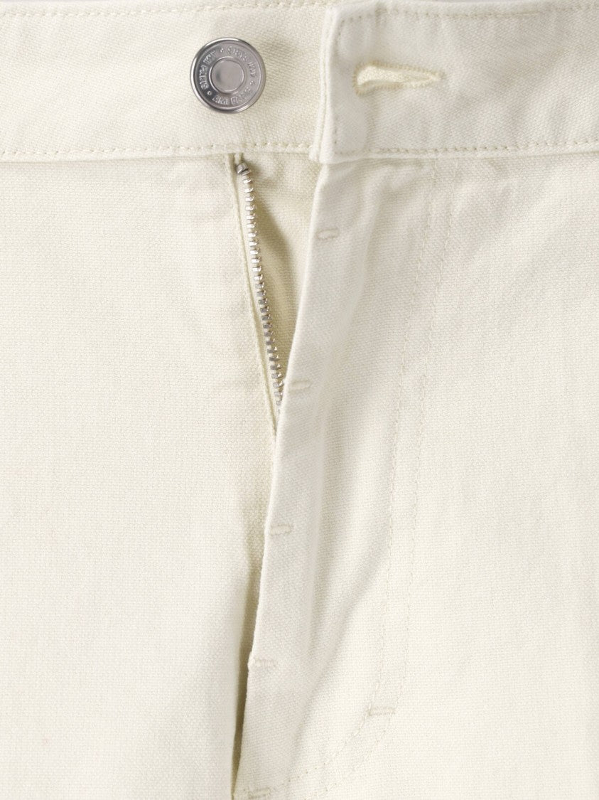 Ami Paris White Cotton Cargo Straight-Leg Pants