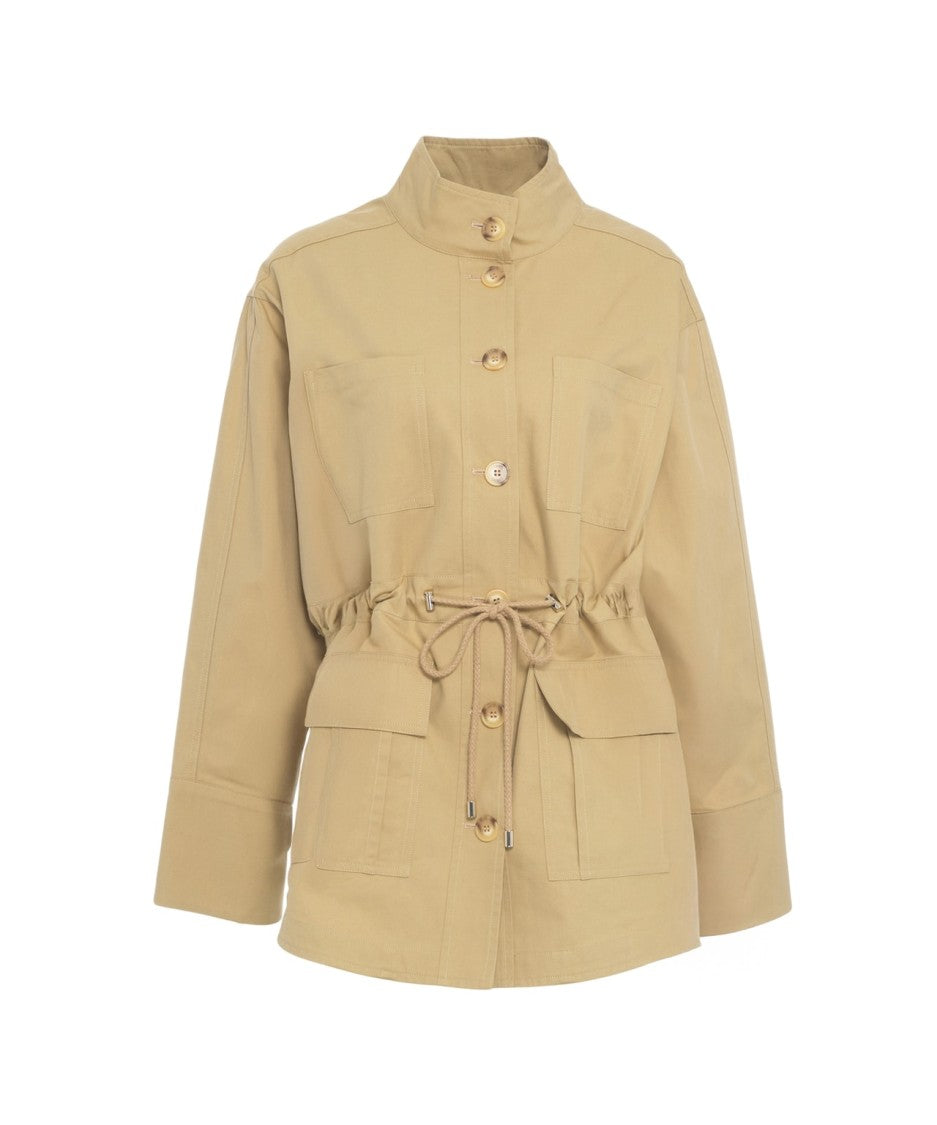 Liu Jo Brown Utility Jacket With Stand-Up Collar