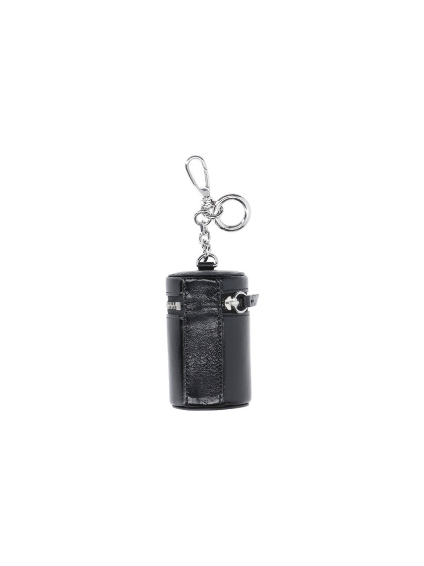 Maison Margiela Cylindrical Black Leather Keychain Pouch