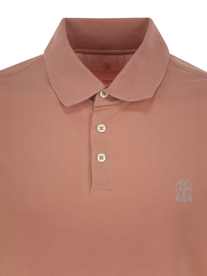 Brunello Cucinelli Cotton Polo Shirt With Printed Logo