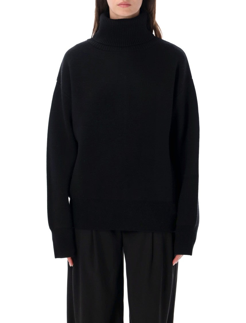 Rhea Ribbed Relaxed-Fit High-Neck Turtleneck Sweater