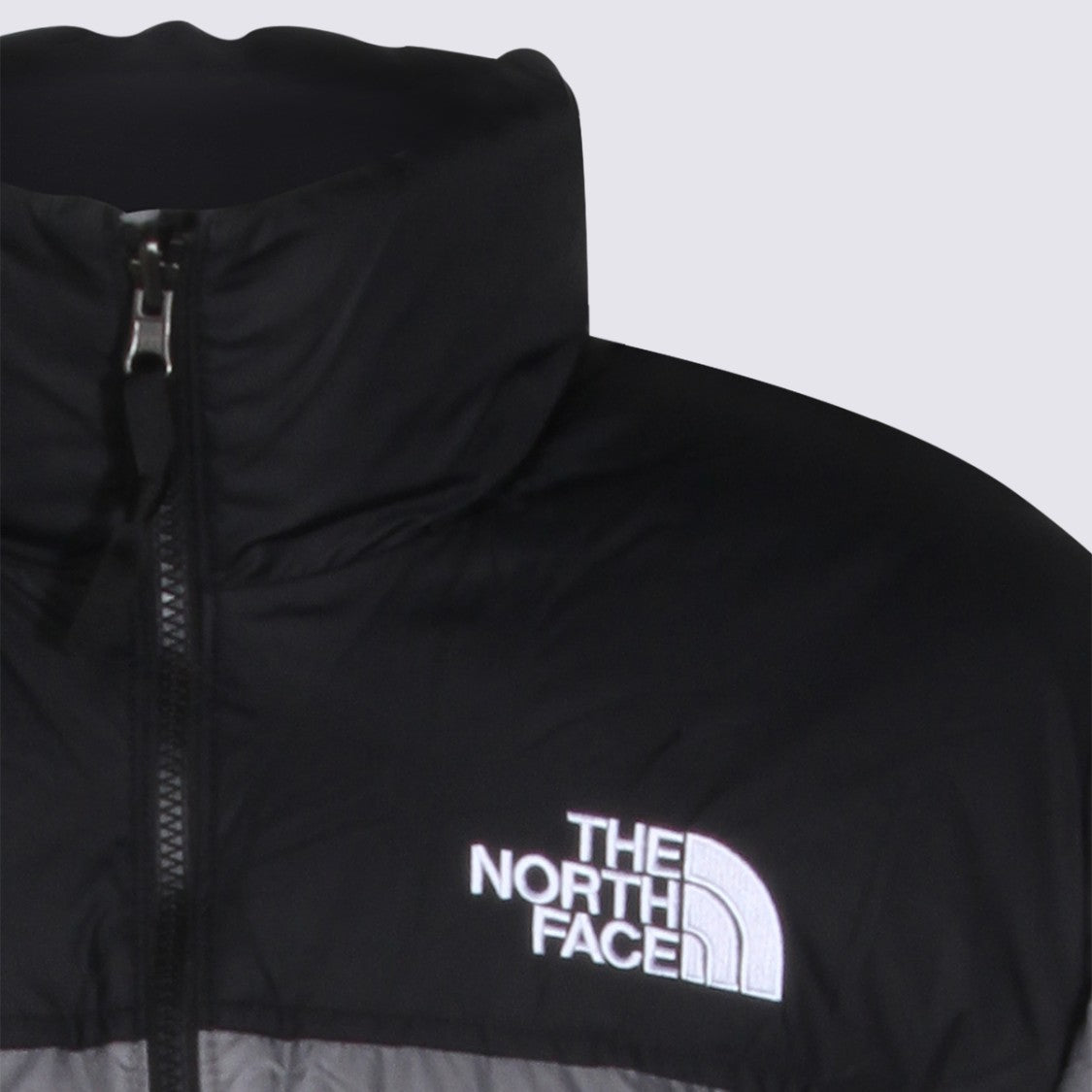 The North Face High Collar Puffer Coat With Two-Tone Design