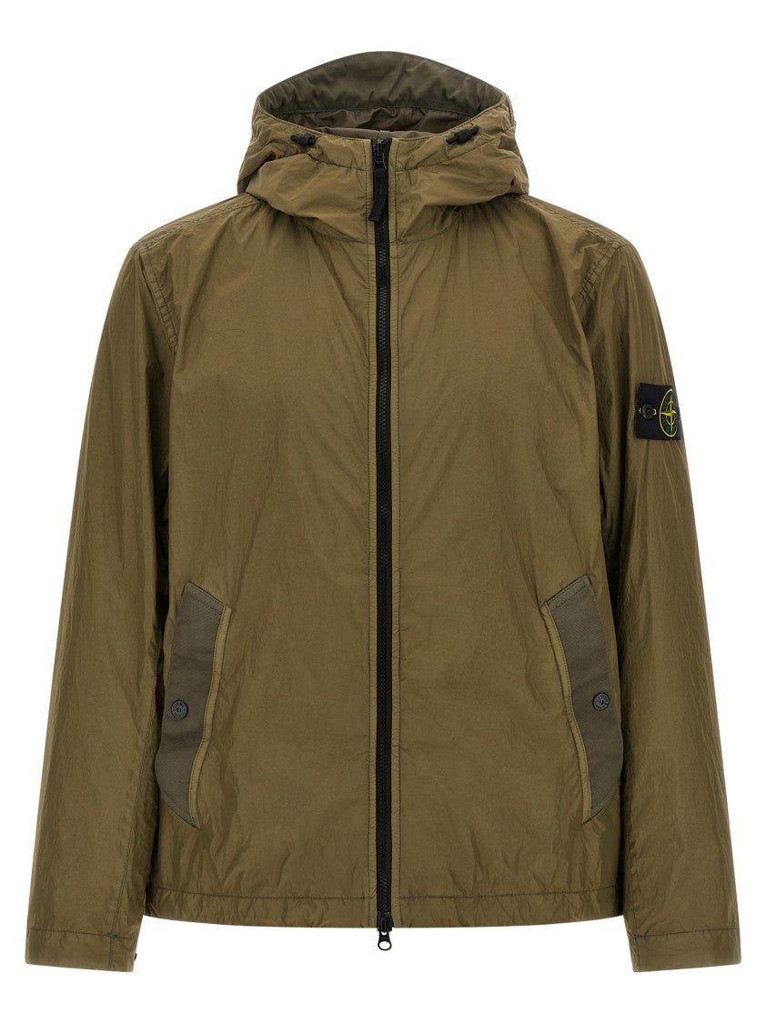 Stone Island Lightweight Nylon Reps Jacket With Adjustable Hood