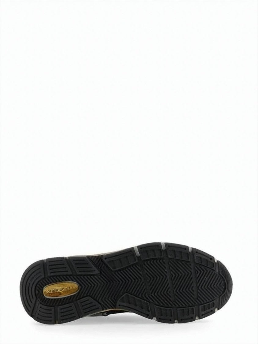 Golden Goose Vintage-Style Black Sneakers With Textured Rubber Sole
