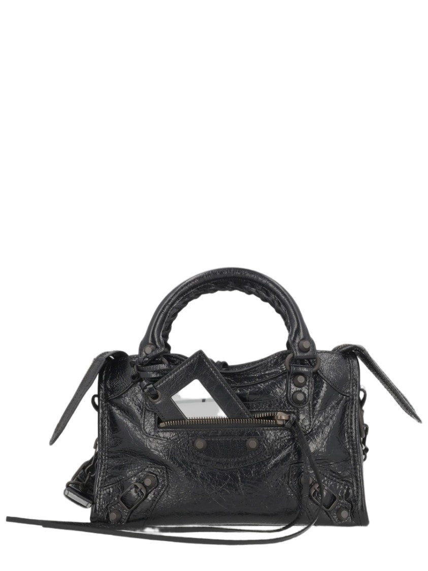 Balenciaga Black Textured Leather Shoulder Bag