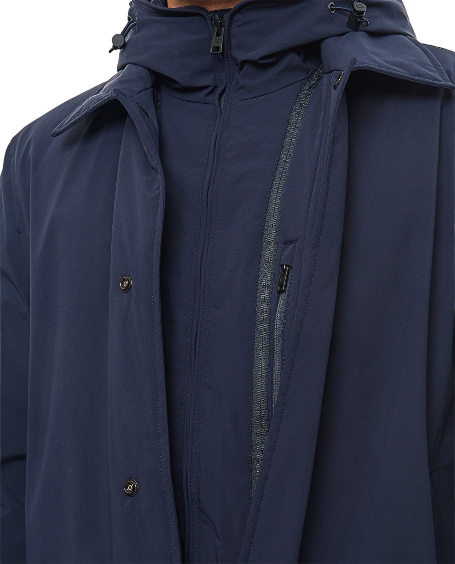 Woolrich Dual-Function 2-In-1 Woolrich Carcoat With Integrated Hoodie